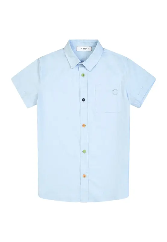 Trussardi Camicia in Puro Cotone Azzurra