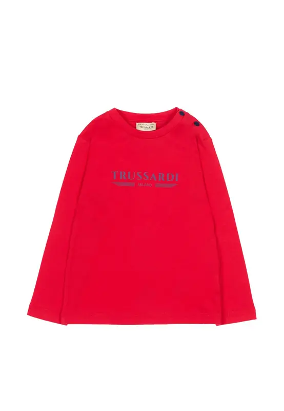Trussardi T-shirt Rosso Girocollo con Stampa