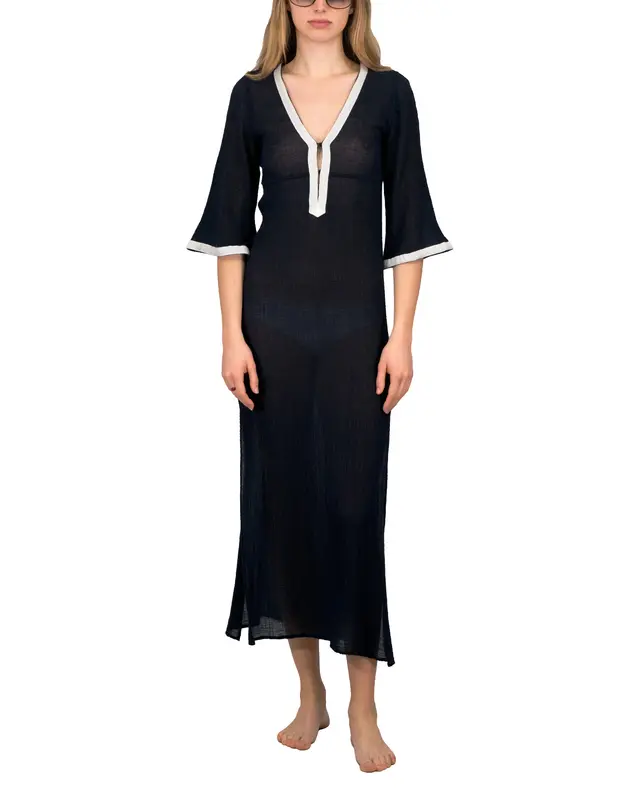 Tunica Long cotone organico nero