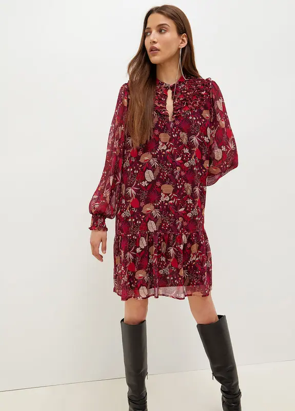 Vestito con Stampa Floreale Liu Jo / Bordeaux