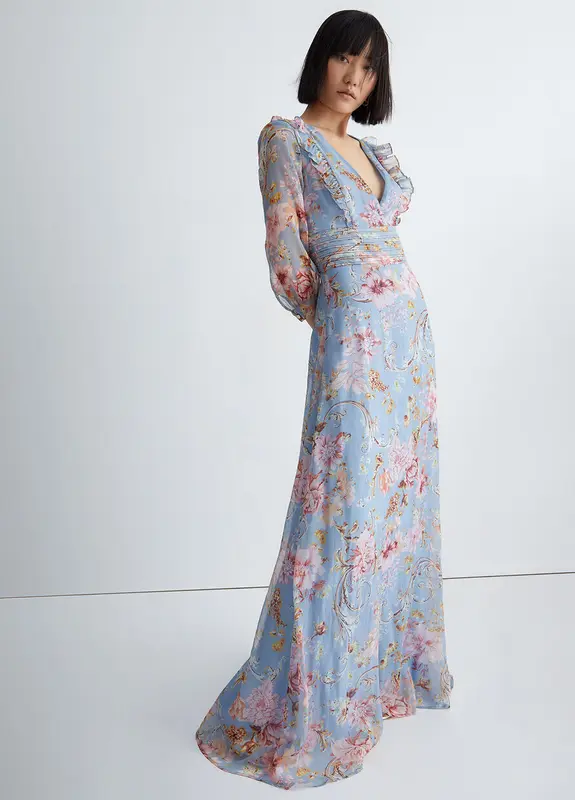 Vestito Lungo Floreale Liu Jo / Celeste