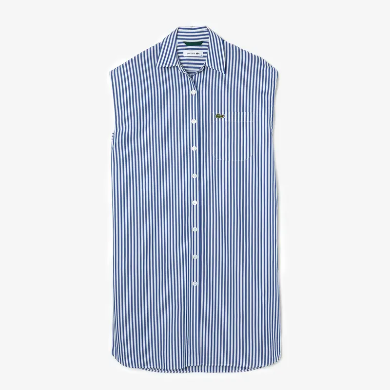Vestito Senza Maniche in Popeline Lacoste / Blu