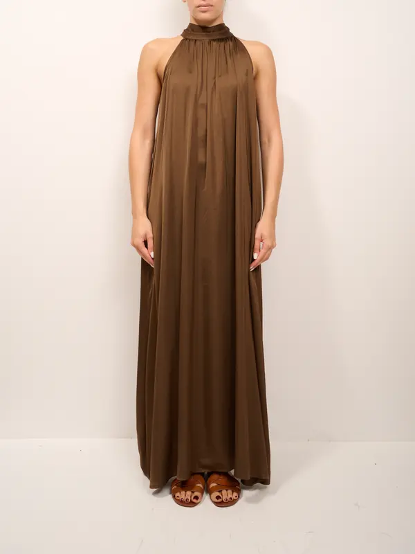 VICOLO - ABITO LUNGO SCOLLO AMERICANA - FONDENTE