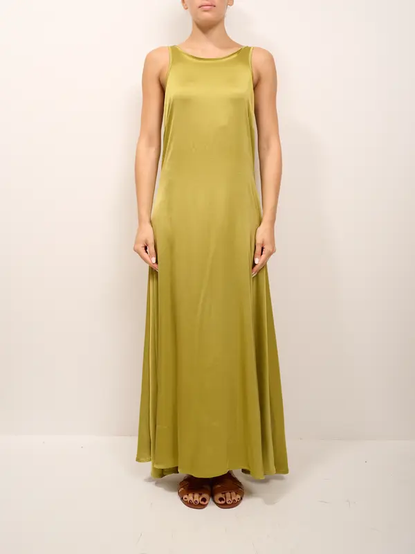 VICOLO - ABITO SATIN LUNGO - PISTACCHIO