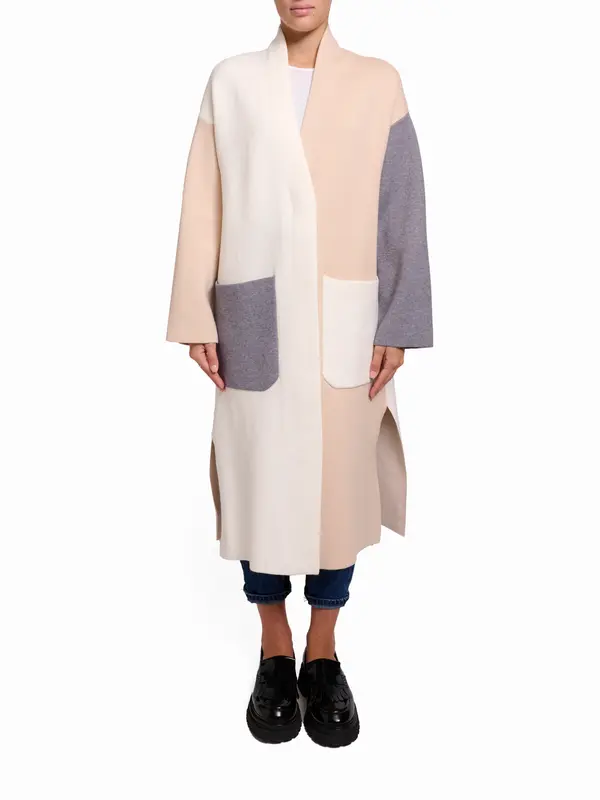 VICOLO - CAPPOTTO MAGLIA - PANNA/BEIGE/GRIGIO