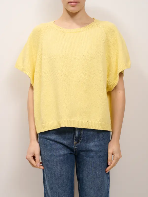 VICOLO - MAGLIA GIROCOLLO MEZZA MANICA - GIALLO