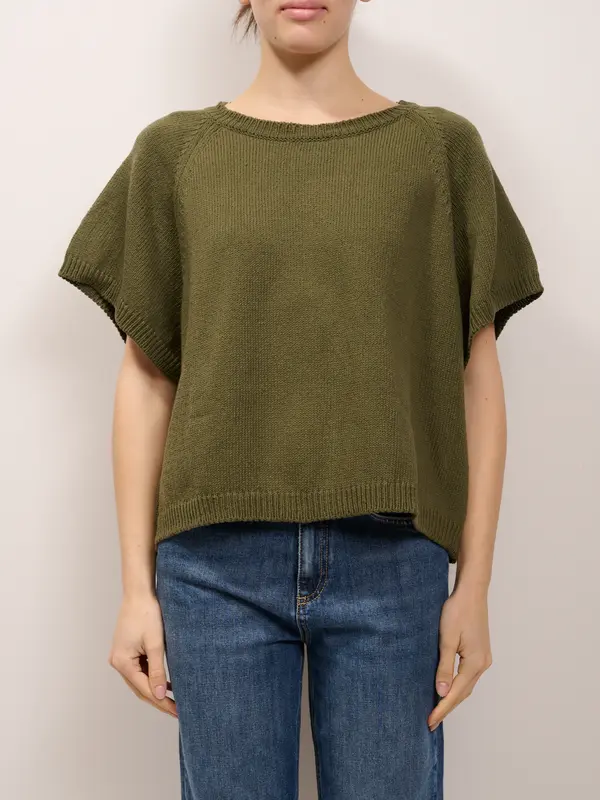 VICOLO - MAGLIA GIROCOLLO MEZZA MANICA - VERDE