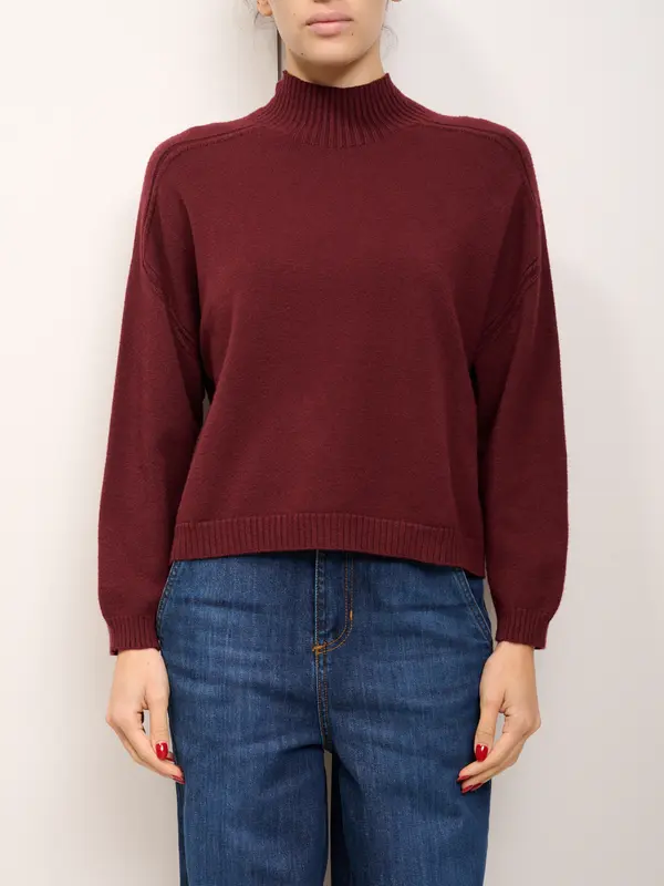 VICOLO - MAGLIA MEZZO COLLO - BORDEAUX