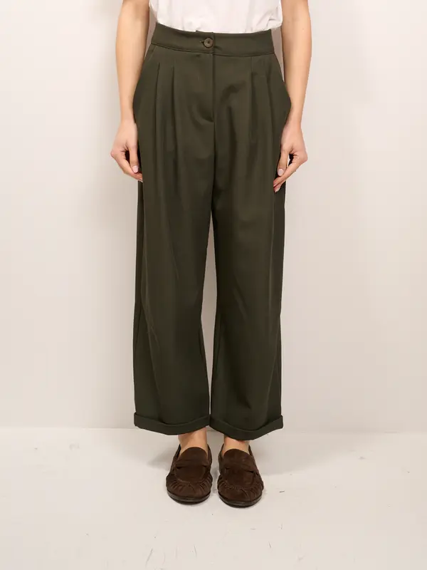 VICOLO - PANTALONE LARGO PENCES - VERDE