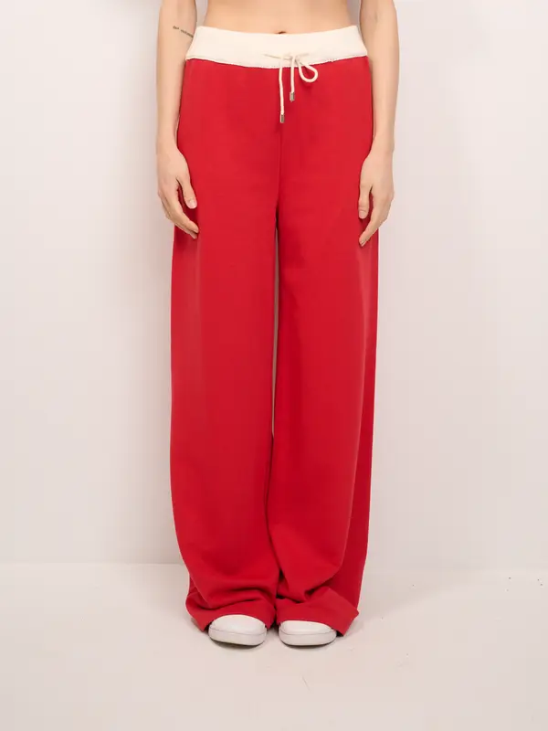 VICOLO - PANTALONE TUTA FILO - ROSSO