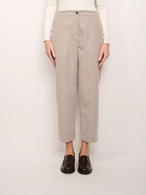 VICOLO - PANTALONE VIGOGNA ELASTICO DIETRO - BEIGE