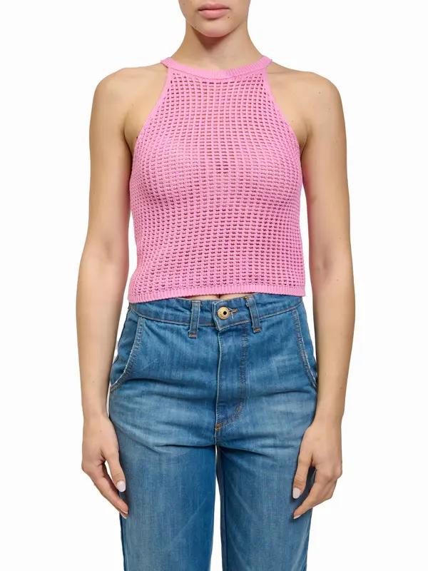 VICOLO - TOP TRAFORATO - FUXIA
