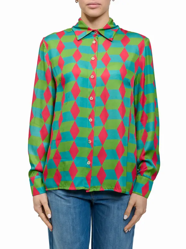 WU SIDE - CAMICIA FANTASIA - ROSSO