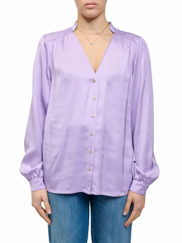 WU'SIDE - CAMICIA TINTA UNITA - LAVANDA