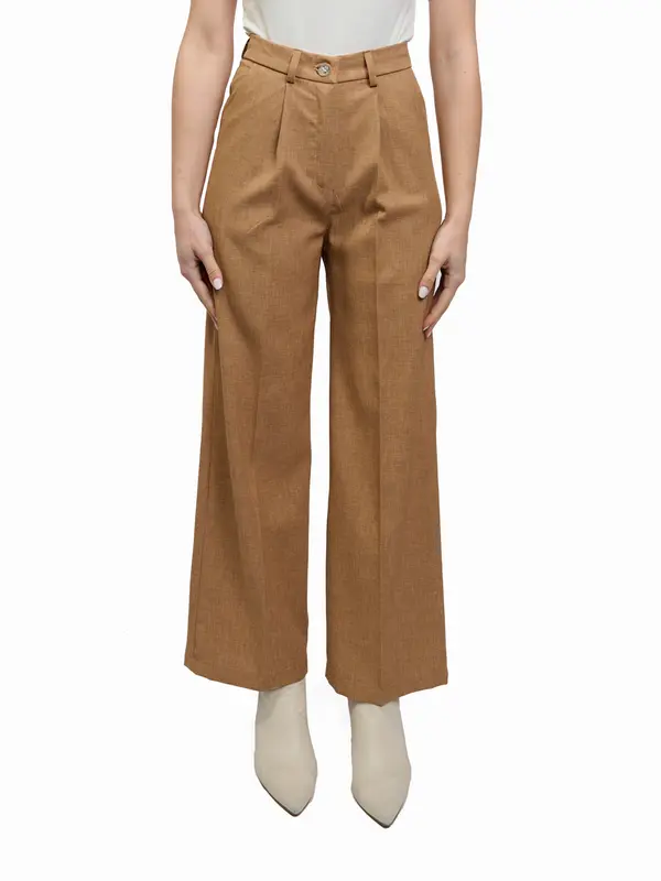 WU'SIDE - PANTALONE CON PENCES - CAMEL