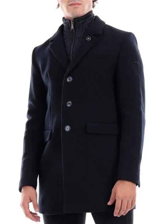 YES ZEE CAPPOTTO UOMO CON FINTO GILET
