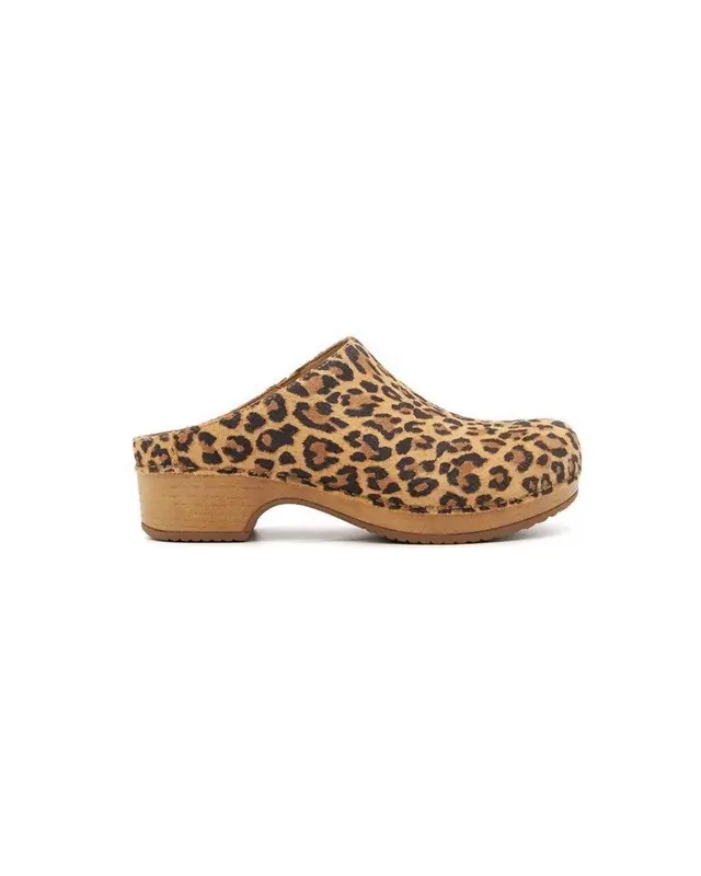 Zoccolo Brenda Suede Leopard
